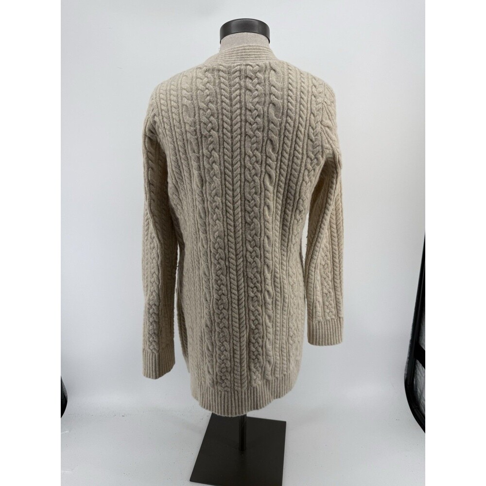 Duluth Trading Wool Cashmere Blend Fisherman Cable Knit Cardigan Sweater S - Picture 4 of 14